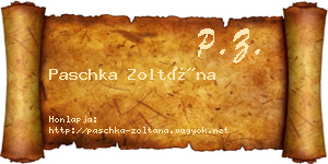 Paschka Zoltána névjegykártya